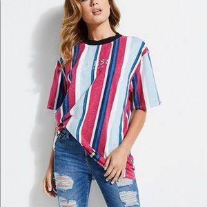 guess oversized striped tee
